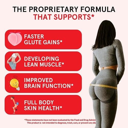 Peach Perfect Creatine for Women Booty Gain, Muscle Builder, Energy Boost, Pink Lemonade, Cognition Aid | Collagen, BCAA, Lean Muscle, Vegan Monohydrate Micronized Powder, Alt Creapure,30 Ser thumbnail 6