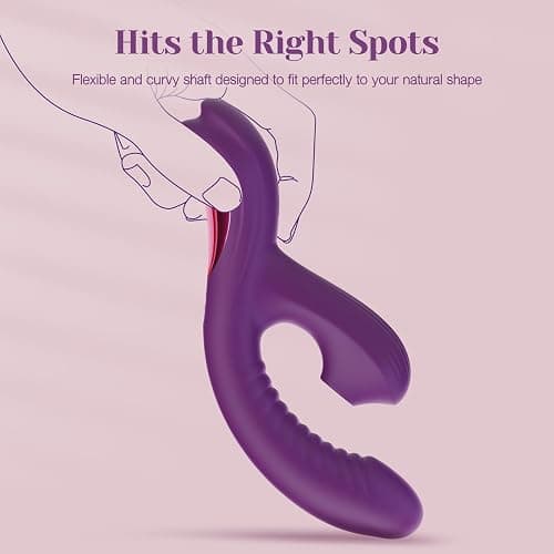 Tracy's Dog Come-Hither Rabbit Sucking Vibrator for Clitoral G Spot Stimulation, Adult Sex Toys for Women Couple, Vibrating Finger Massager with 3 Suction and 10 Vibration & Come-Hither Modes (Beta) thumbnail 5