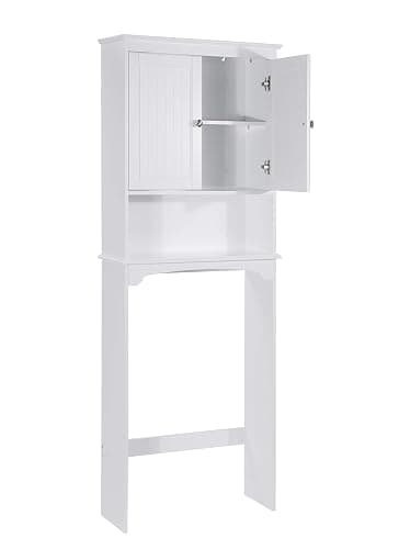 Spirich Over The Toilet Storage Cabinet, Bathroom Shelf Over Toilet, Bathroom Storage Cabinet Organizer, White thumbnail 6