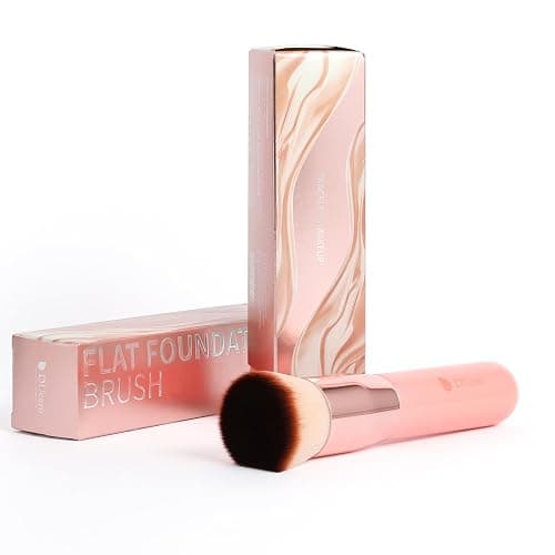 DUcare Foundation Brush for Liquid Makeup, Self Tanner Brush Flat Top Kabuki Professional Makeup Brushes Blending Mineral Powder Buffing Stippling Makeup Tools, Pink - Pink thumbnail 9