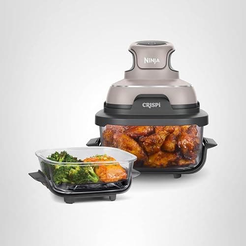 Ninja Crispi 4-in-1 Glass Air Fryer | 450°F | Non-Toxic | 4QT & 6-Cup Glass Containers w/Lids | Microwave, Freezer, Dishwasher Safe | Max Crisp, Air Fry, Bake, Recrisp | Stone | FN101ST thumbnail 18