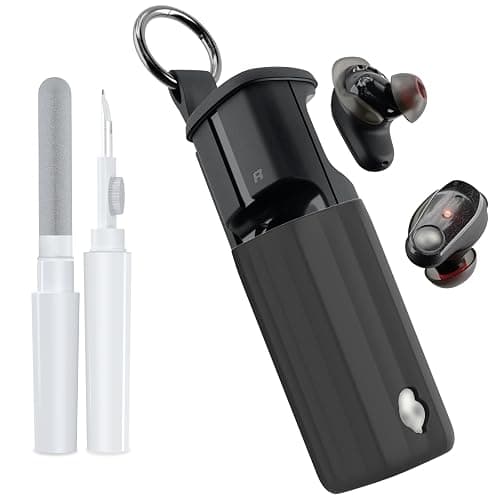 POZCIS for Skullcandy Method 360 ANC Case Cover, Soft Silicone Protective Earbuds Case, Only Compatible with Skullcandy Method 360 ANC with Cleaner Kit Accessories Set(Black) - Image 1