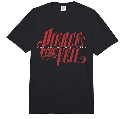 Official Pierce The Veil Collide Red Comfort Colors Adult Heavyweight T-Shirt - Image 1
