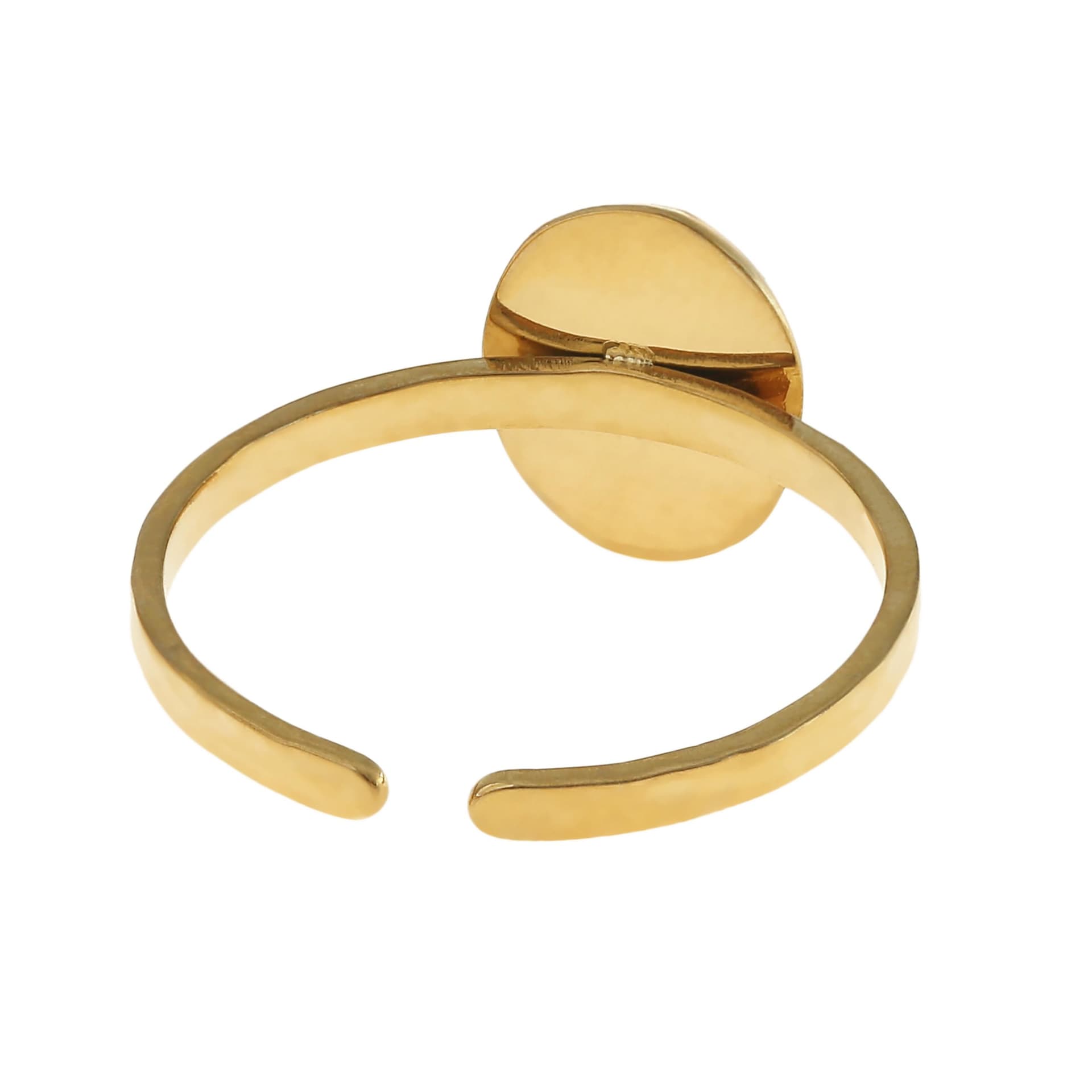 Made by Nami Women's Golden Boho Ring with Turquoise Stone Surgical Stainless Steel Minimalist Gemstone Adjustable Waterproof Jewellery Hypoallergenic Gift for You thumbnail 5
