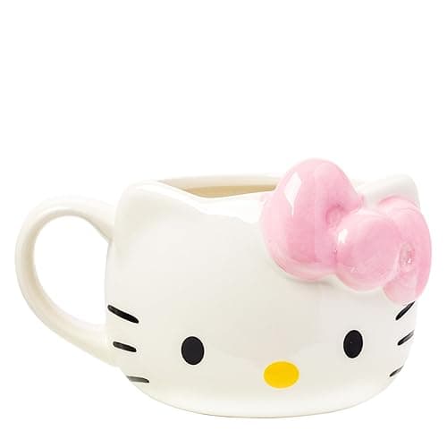 Silver Buffalo Sanrio Hello Kitty Pink Bow Ceramic 3D Sculpted Mug, 20 Ounces - Hello Kitty Pink Bow - 1 Count (Pack of 1)