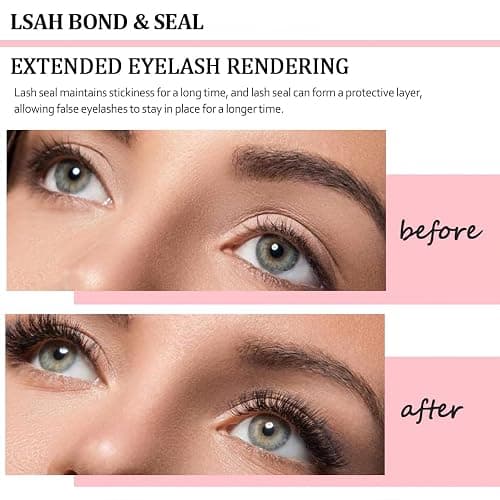 Lash Bond and Seal Kit 4 Pcs DIY Lash Extension with Waterproof Lashe Cluster Glue 72h Hold and Seal Lash Remover Tweezers Portable Eyelash Brush with Cap for Eyelash Extensions Beginners thumbnail 7