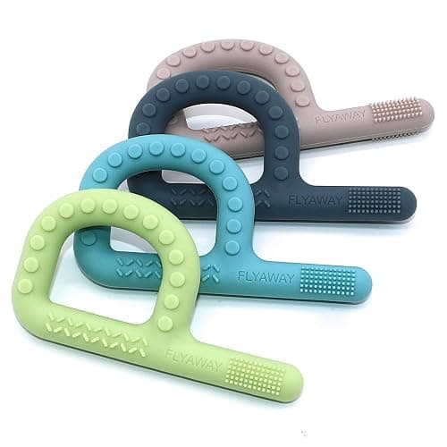 Sensory Toys for Kids Babies Toddlers 4 Pack, P Shape Baby Teething Toys for 3-6 6-12 Months Oral Motor Stimulation, Sensory Chew Toys for Autistic Children, Silicone Chewy Necklaces for Kids Adults thumbnail 3