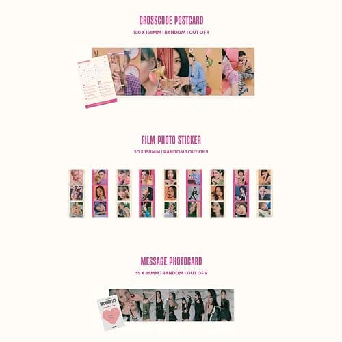 TWICE - 11th Mini Album BETWEEN 1&2 Random Ver. Photobook R + Photocard + Postcard + Sticker + Heart Glass + Folded Poster + Gift thumbnail 6