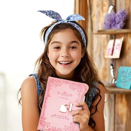 Hoci Poci Diary with Lock and Keys for Girls Gift Ideas, 360 Gold Edged Pages Journal for Women, B6 Refillable Notebook for Writing with Pen and Bookmark (Garden Pink) thumbnail 7