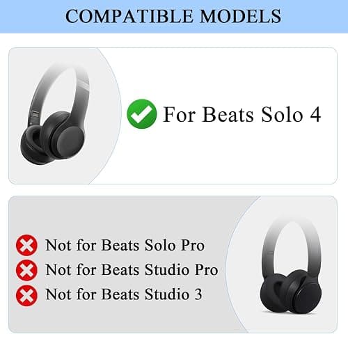 【3 in 1】 Solo 4 Silicone Case Cover Set,Anti-Scratch Ear Pad/Shell/Headband Cover for Beats Solo 4 Headphone,Soft Silicone Protector Accessorie(Pink) thumbnail 2