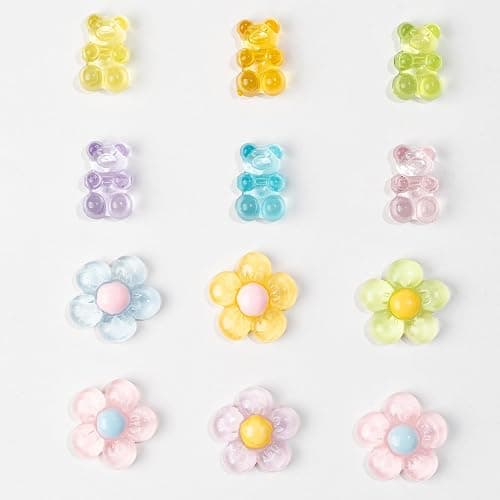 COYWX Cute Shoes Charms for Girls and Women - Beach Cute Cartoon Shoe Charms with Flower & Gummy Bear Designs, Perfect for Party, Birthday Gifts, Beach Outings and Daily Wear thumbnail 6