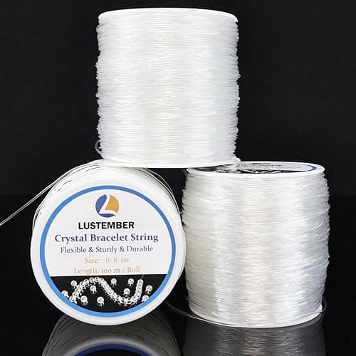 0.8 mm Stretchy Bracelet String, 3 Rolls Durable Elastic String, Clear Bead Cord for Bracelets, Necklaces, Beading, and Jewelry Making (300 m) - Image 1