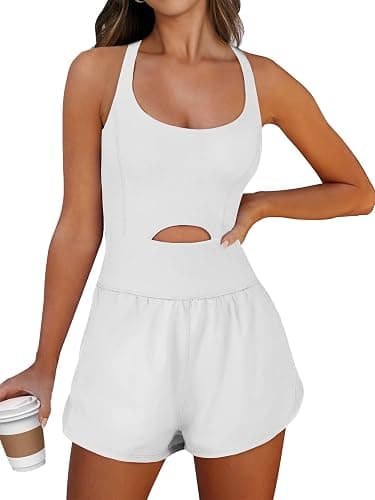 Caracilia Women's Workout Athletic Romper Summer Sets Short Jumpsuits Onesie Running Outfits Exercise Gym 2026 Trendy Clothes - Image 1