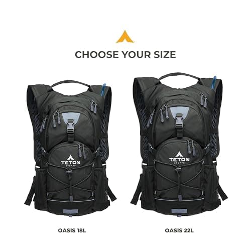 Teton Oasis/Trailrunner Hydration Backpack – Lightweight Water Pack with 2L/3L Bladder for Hiking, Running, Cycling, Biking 18L/22L Sizes – Sewn-in Rain Cover – Fits Men and Women thumbnail 6