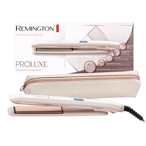 Remington Piastra per Capelli PROluxe - Tecnologia OPTIheat - Risultati di Styling di lunga durata in un solo movimento - Rivestimento ceramico Ultimate; Display LCD, 150-230°C, piastra capelli S9100 - Image 1