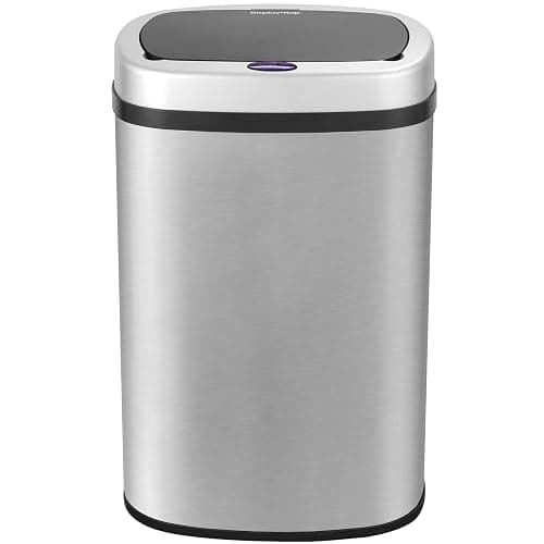 display4top Stainless Steel Automatic Touchless Kitchen Bathroom Sensor Bin,Trash Can,Touch Bin (58LRound) thumbnail 9