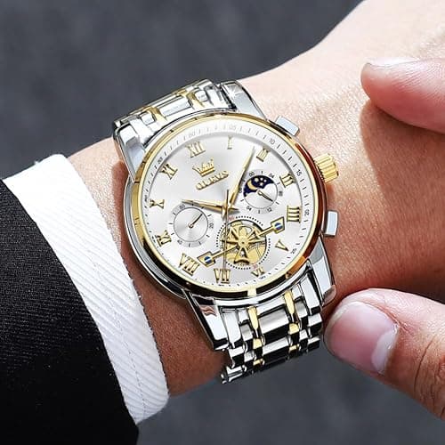 OLEVS Watch Men Stainless Steel Waterproof Analog Dress Watch Date Luxury thumbnail 7