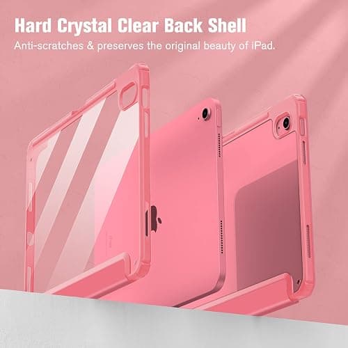 Fintie Hybrid Slim Case for iPad (A16) 11th Generation 11 Inch (2025), iPad 10th Generation 10.9 Inch (2022) - Shockproof Cover with Clear Transparent Back Shell & Pencil Holder, Pink thumbnail 6