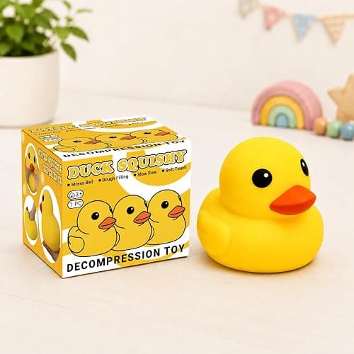 Duck Squishy Squeeze Toy, Jumbo Squishy Duck Stress Relief Toy for Kids & Adults, Dough Ball, Sensory Toys, Animal Squeeze Stress Balls Fidget Toys for Anxiety Relief, Squishies for Autism ADD/ADHD thumbnail 8
