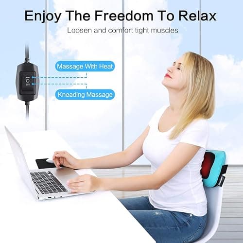 Mo Cuishle Electric Shiatsu Back Massager with Heat - Powerful 3D Kneading for Neck, Shoulder, Lower Back Pain Relief - Ergonomic Design for Home, Office, & Car - Gifts for Women, Men, Mom & Dad thumbnail 2