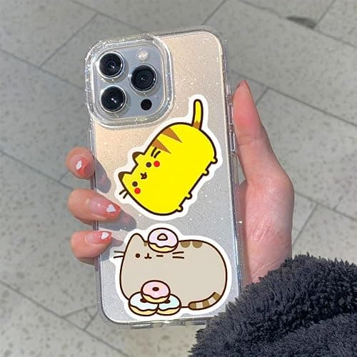 50pcs Cat Stickers Pack Cartoon Waterproof Vinyl Pusheen Sticker for Water Bottle Luggage Bike Car Decals for Kids Teens Adults Stickers, Toddlers thumbnail 2