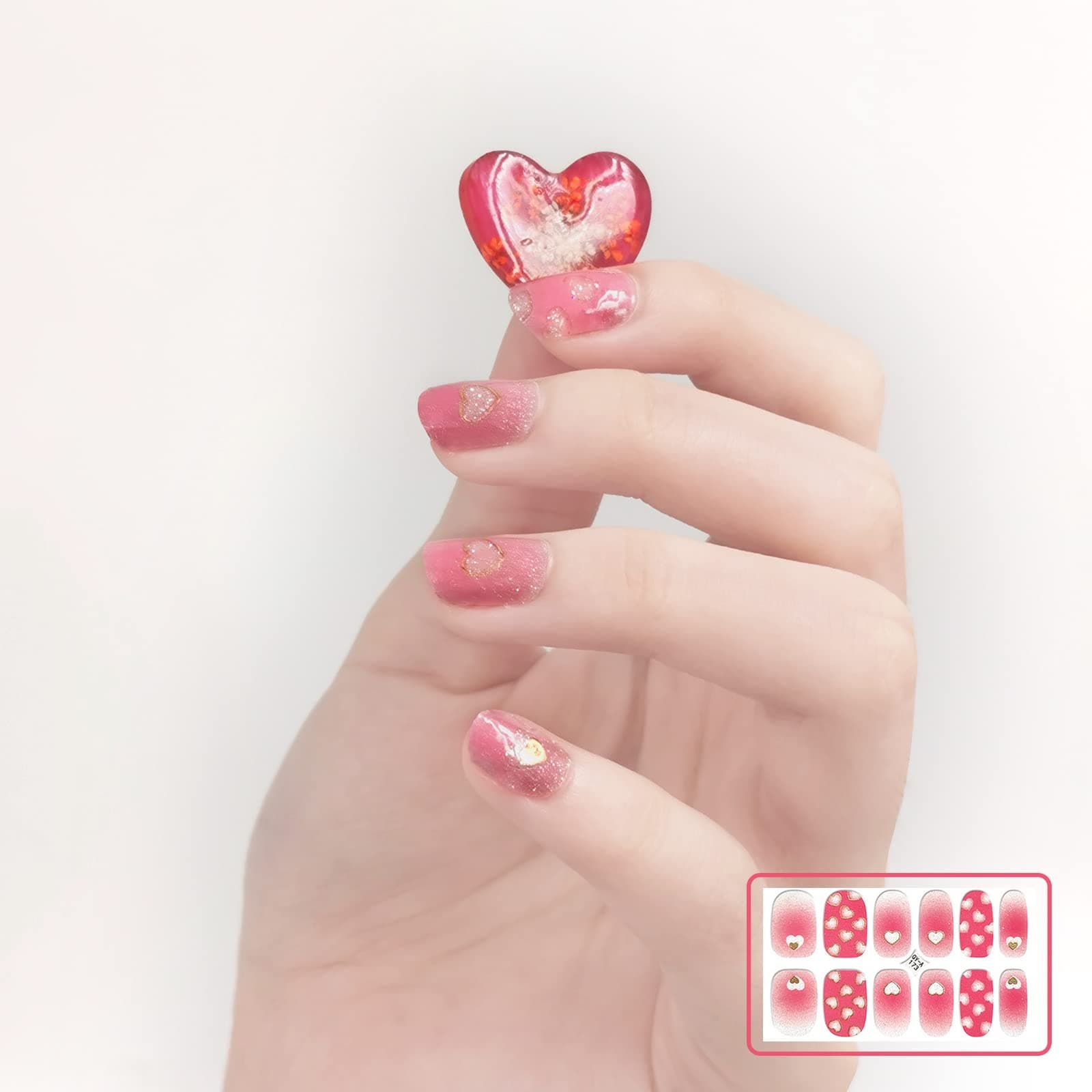 Daily Treasures 20 Sheets Adhesive Nail Art Polish Stickers, DIY Self-Adhesive Glitter Nail Art Decals with 5Pcs Nail Buffers Files-Nail Art Polish Stickers for Women Girls Holiday thumbnail 6