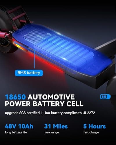 AONIU m4 Electric Scooter for Adults with seat 25-30 mph Fast Speed Heavy Duty 300+ lbs 10 inch Off Road Foldable e Scooter Mobility e Scooters for Girls Men Teens 31-37 Miles Long Range Bike thumbnail 4