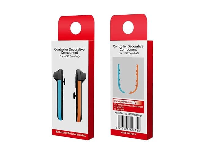 Left and Right Controllers Decorative Strips for Nintendo Switch 2 Gaming Console Replacement Decorative Strip Housing Shell (Left Blue Right Orange) thumbnail 6