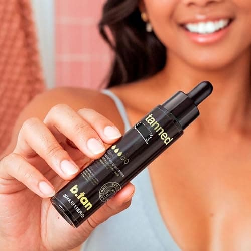 b.tan Darkest Self Tanning Drops for Face & Body | Get Tanned - Best, Darkest Gradual Self Tanner Bronzing Glow Drops, No Fake Tan Smell, Vegan, Cruelty Free, 1.0 Fl Oz thumbnail 5