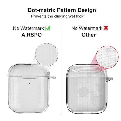 AIRSPO Airpods Case Cover, Clear Soft TPU Protective Cover Compatible with Apple AirPods 1/2 Wireless Charging Case with Keychain (Clear) thumbnail 4