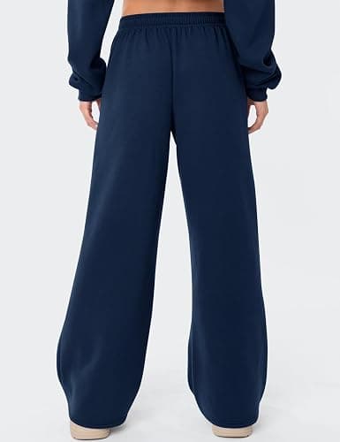 LOMON Women's Sweatpants Wide Leg Fleece Lined Sweat Pants Spring Winter Clothes 2026 Baggy Drawstring Joggers with Pockets thumbnail 5