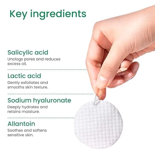 QUIA Dual-Action Toner Pads – Gentle PHA Exfoliation for Sensitive Skin – Instantly Hydrate and Minimize Pores – 70 Soft-Touch Korean Textured Pads – Blackhead and Blemish Control thumbnail 3