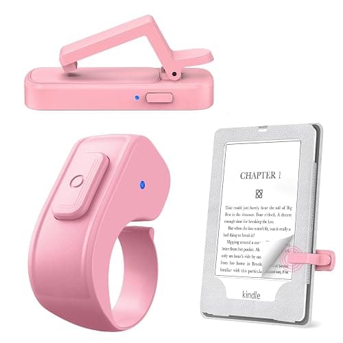 Page Turner Ring for Kindle,Remote Control for iPhone iPad Android Tablets E-Readers,Clicker Page Turner for Kindle Accessories for Camera Video Record&Shutter Selfie (Pink) - Image 1