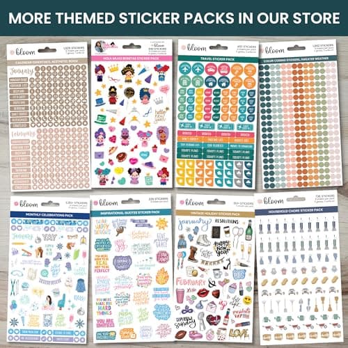 Bloom Daily Planners Rest is Self-Care Planner Sticker Pack - 8 Sheets / 490+ Stickers - Relaxation Themed Illustrations for Mental Health & Wellness - Journaling, Scrapbooking, Planning thumbnail 7