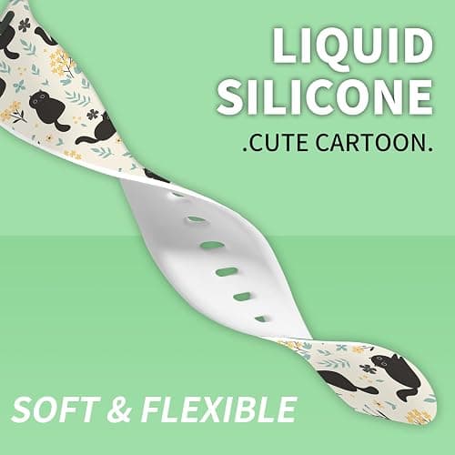 Sport Watch Band Compatible with iWatch Band 38mm 40mm 41mm Women, Soft Silicone Floral Print Sport Strap Replacement Wristbands for iWatch Series Ultra 9 8 7 6 5 4 3 2 1 SE thumbnail 3