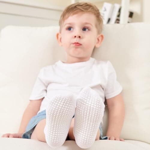 Zaples Baby Non Slip Grip Ankle Socks with Non Skid Soles for Infants Toddlers Kids Boys Girls thumbnail 2