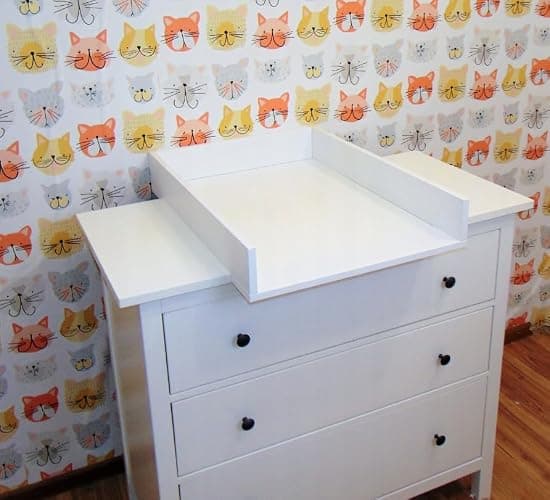regalik Changing Top for IKEA Kullen, Changing Table Topper for 40 cm Dressers, Removable Changing Unit, Rounded Front Panels, Oak, 72cm x 54cm thumbnail 6