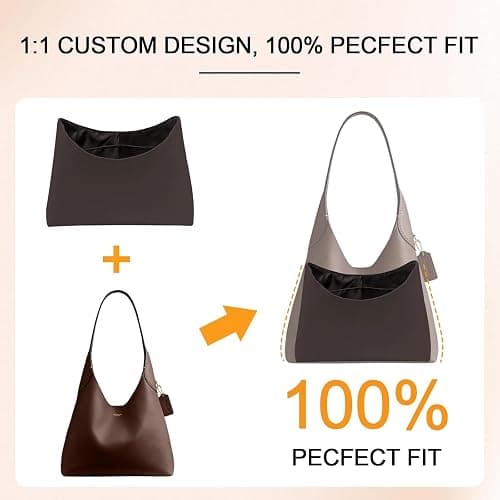 DOIAPUOS Dupont Paper Purse Organizer Inserts for brooklyn 28 Insert Keeps Tote Handbag（Brown） thumbnail 3