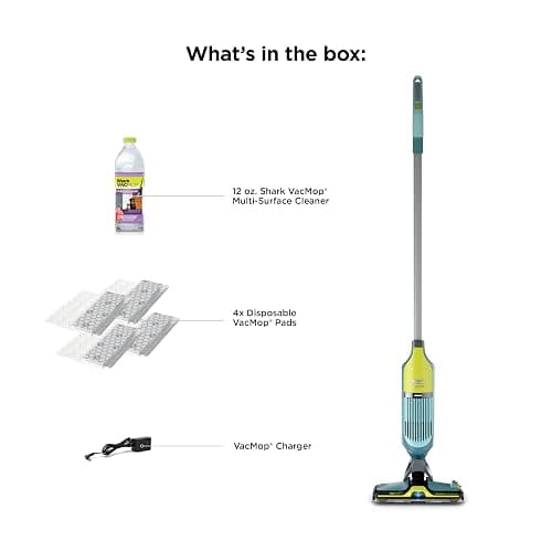 Shark VACMOP Reveal Cordless Vacuum & Spray Mop, Green, VM401 | Hard Floor Cleaner, Powerful Suction, Illumination Light, 4 Disposable Pads, 12oz Pet Cleaning Solution thumbnail 12