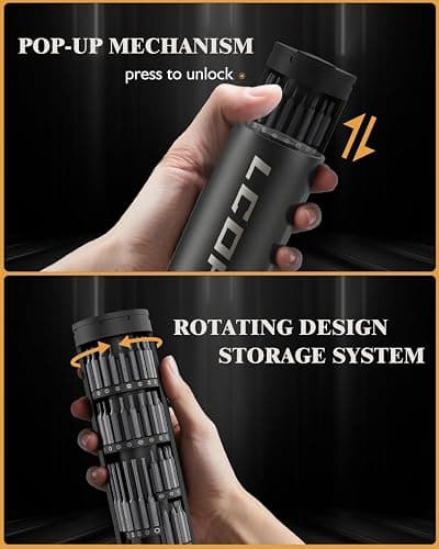 LCORE 67 in 1 Cordless Electric Precision Screwdriver Set, 62 Industrial S2 Steel Bits, 4 Adjustable Torque (0.05-0.35 NM), Magnetic Case, LED Lights for Electronics Phone Laptop Camera thumbnail 7