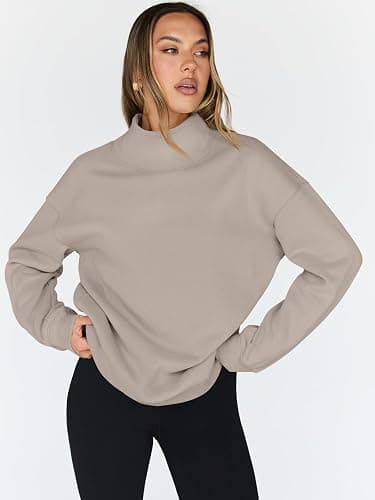 Trendy Queen Womens Oversized Sweatshirts Turtleneck Pullover Long Sleeve Hoodies Tops Fall Fashion Outfits 2025 Clothes thumbnail 2