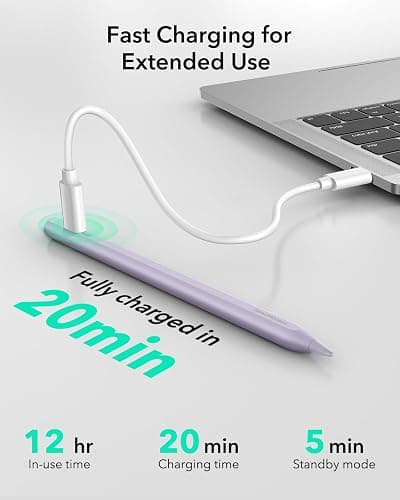 ESR Geo Digital iPad Pencil Findmy Compatible with Apple iPad 2018-2025,with Easy Shortcuts for Apple iPad A16/10/9/8 & Air 13/11 & Pro 12.9/13/11 & Mini 7/6/5, Purple(No Wireless Charging) thumbnail 6