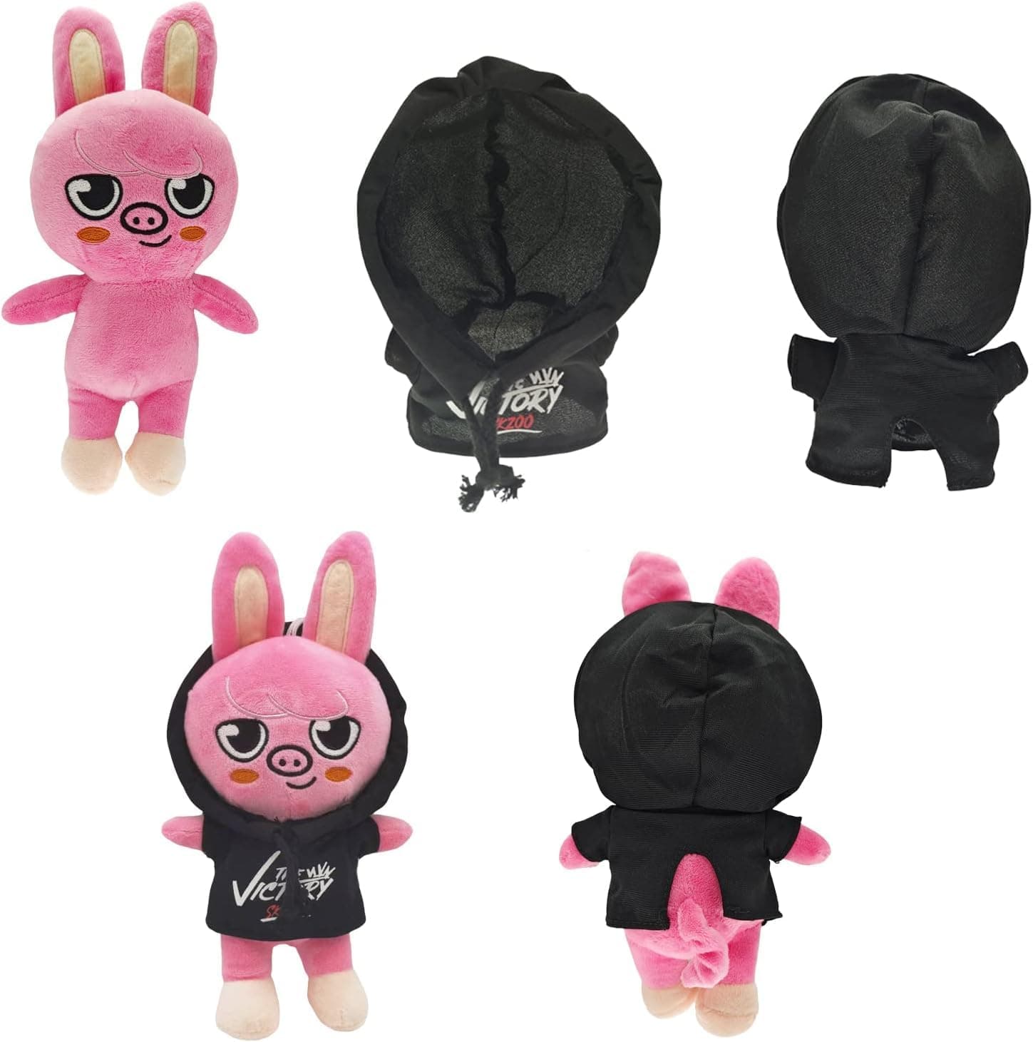 Cute Stray Kids Plush,9.8In Kawaii Skzoo Plush Toys,Creative Soft Stuffed Cartoon Plush Toy Gift Toys for Kids Fans (Dwaekki) - Pink thumbnail 2