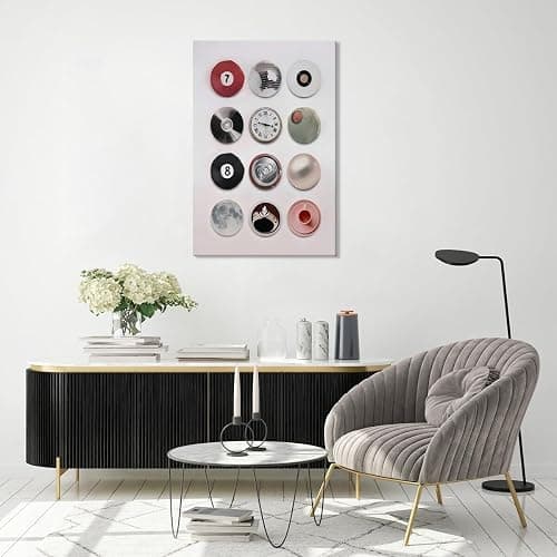 Trendy Vintage Lucky 8 Ball Poster Funky Disco Ball Canvas Print Painting Retro Music Record Aesthetic Minimalist Preppy Wall Art for Bar Bedroom Dorm Living Room Decor 8x12inch Unframed thumbnail 7