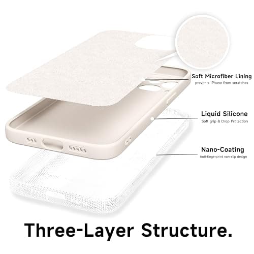 Svaove for iPhone 14 Plus Phone Case Liquid Silicone, Thin Ultra Slim Minimalist Phone Cover, Girly Cute Plain Bright Solid Color Matte Soft Rubber Jelly Gel Plastic TPU Bumper, Beige Cream thumbnail 4