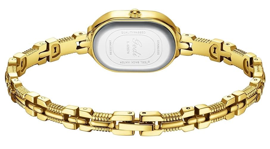 CARLIEN Women Vintage Petite Bracelet Gold Dainty Watch Small Oval Analog Quartz Watch Luxury Waterproof Ladies Diamonds Wristwatch thumbnail 7