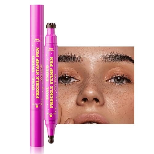 Beauty Glazed Dual-Ended Freckle Stamp Pen – Realistic Faux Freckles Makeup with Soft Sponge Stamp & Precision Tip – Waterproof Long-Lasting Freckle Marker for Natural or Bold Looks (02 Mousy Brown) - Image 1