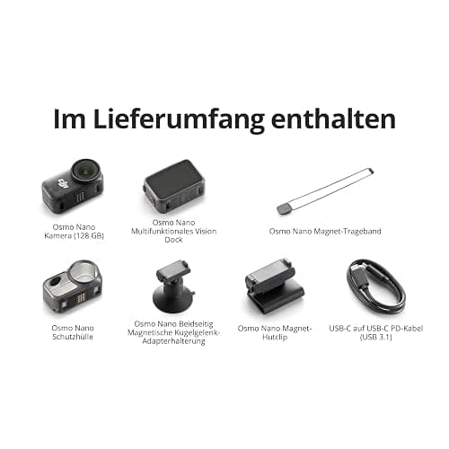 DJI Osmo Nano Standard Combo (128GB) - 4K/60fps kleine Vlogging-Kamera mit 1/1,3″ Sensor, 143° Weitwinkel-Video, 200 min Aufnahmezeit, schneller Datentransfer, POV-Kamera 4K für Sport, Vlog thumbnail 9