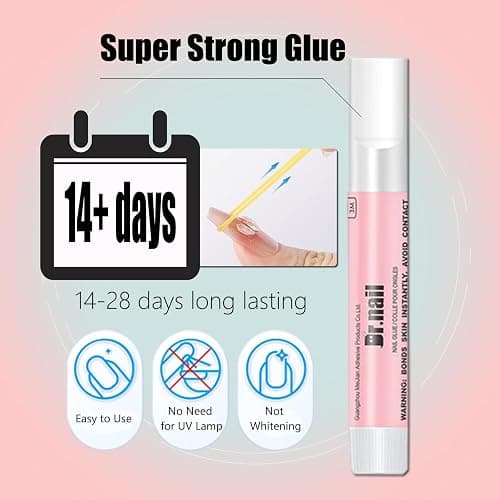 Nail Glue Set 20Pcs Super Strong Fast Dry No UV for Press On Acrylic Nails | 10s Fast Dry Super Bond Nail Adhesive SGS MSDS Certified Individual Tubes Long Lasting No UV for Fake Nail Tips thumbnail 2