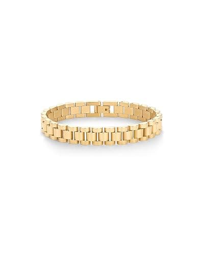 PAVOI 14K Gold Plated Chunky Watch Strap Chain Bracelet for Women | Waterproof Two Toned Mixed Metals Stainless Steel Timepiece Link Bracelet - Image 1